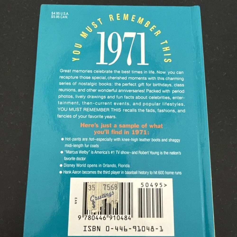 You Must Remember This: 1971 Birth Year Nostalgia Hardcover Book